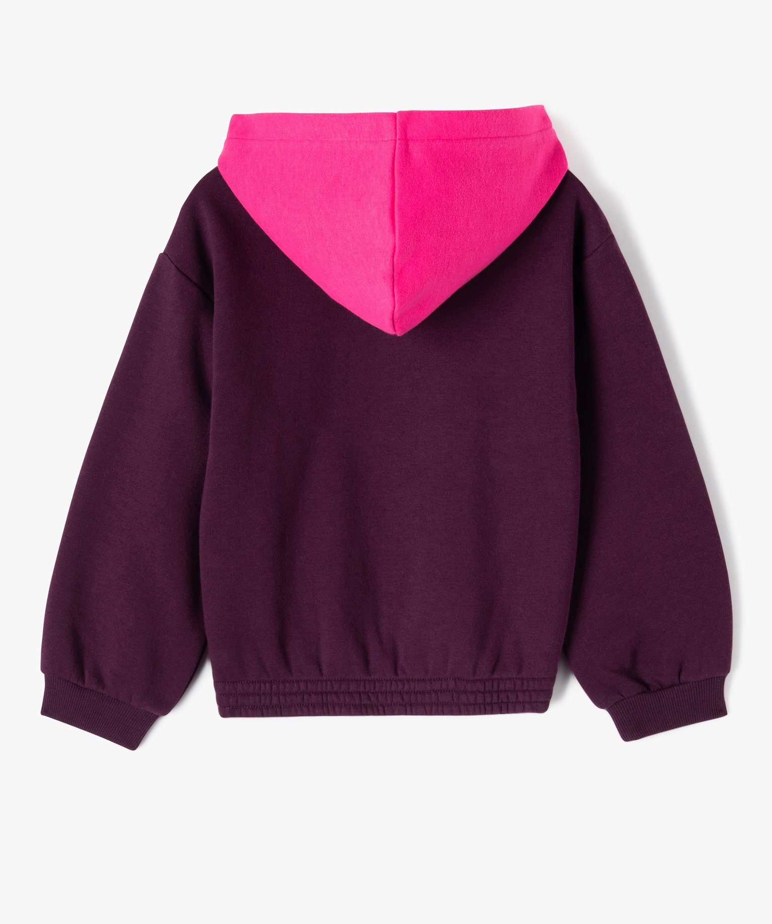 Sweat fille à capuche avec inscription scintillante rouge fonce | GEMO