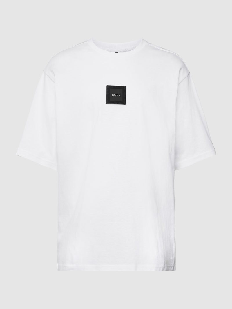 Oversized T-Shirt mit Label-Detail Modell 'Talboa Lotus' in weiß