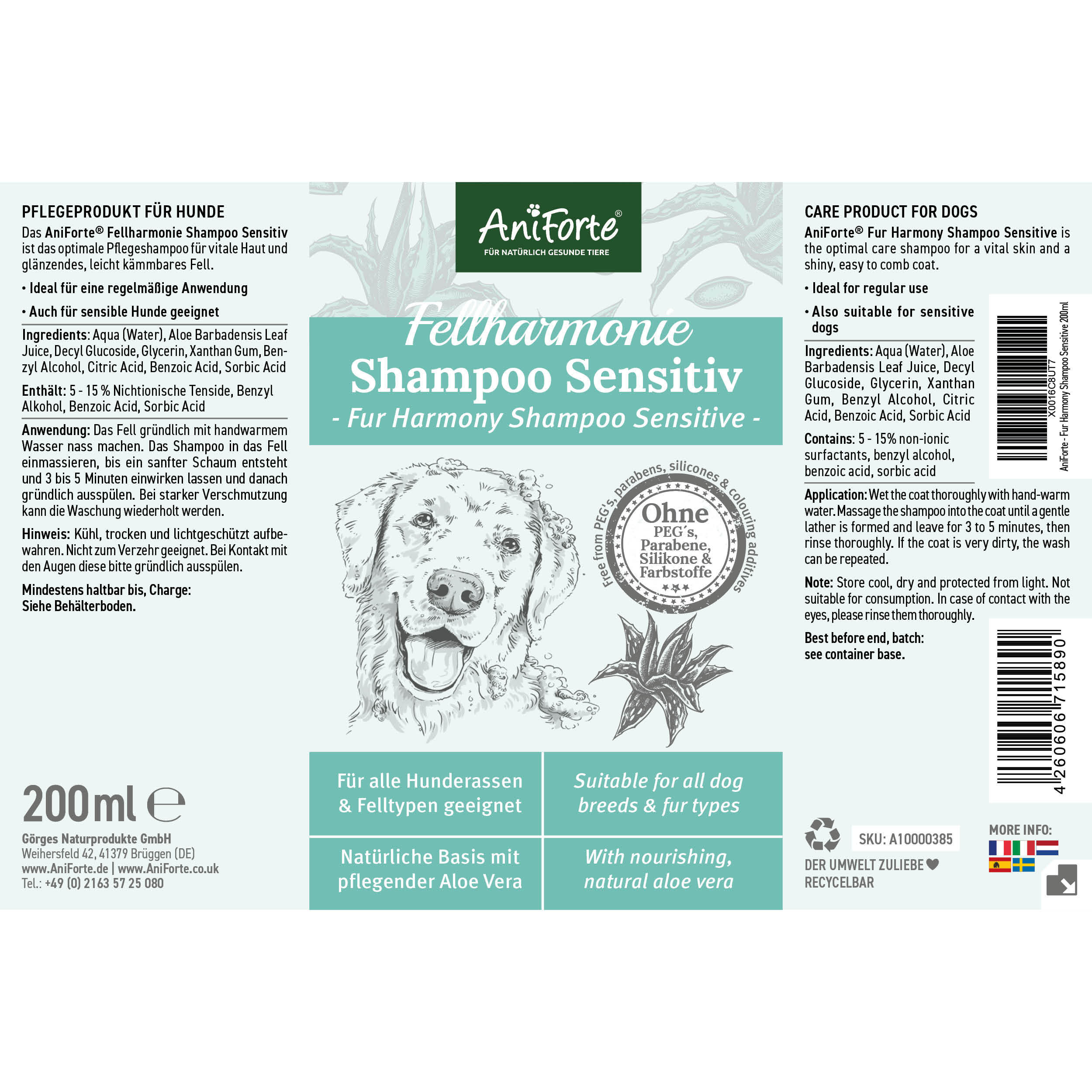 Aniforte Fellpflege Aniforte Shampoo Sensitiv Fellharmonie 200ml