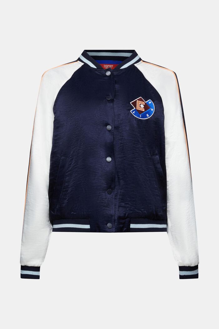Bomberjacke aus Satin mit Logo