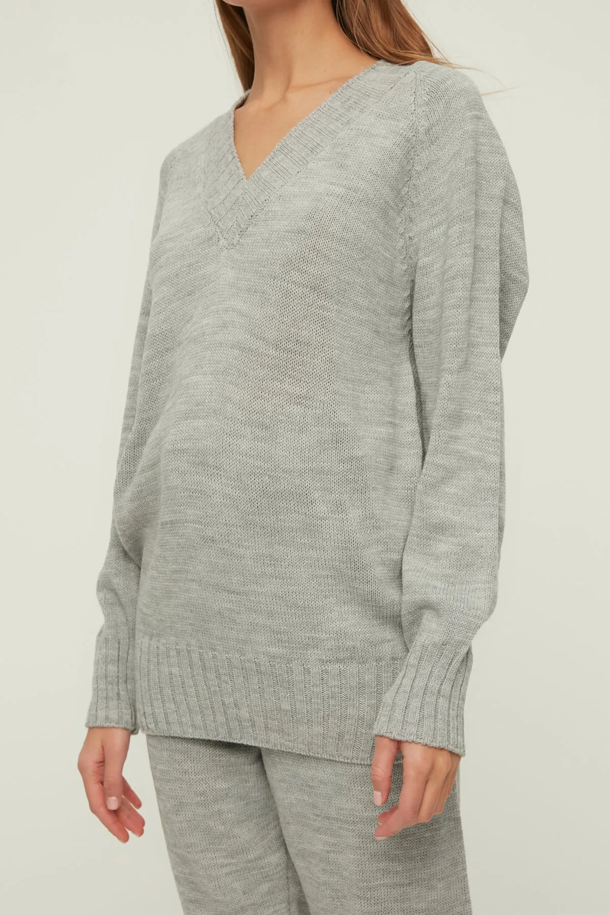 Trendyol Collection  Graues Strickoberteil-Set THMAW22AU0493