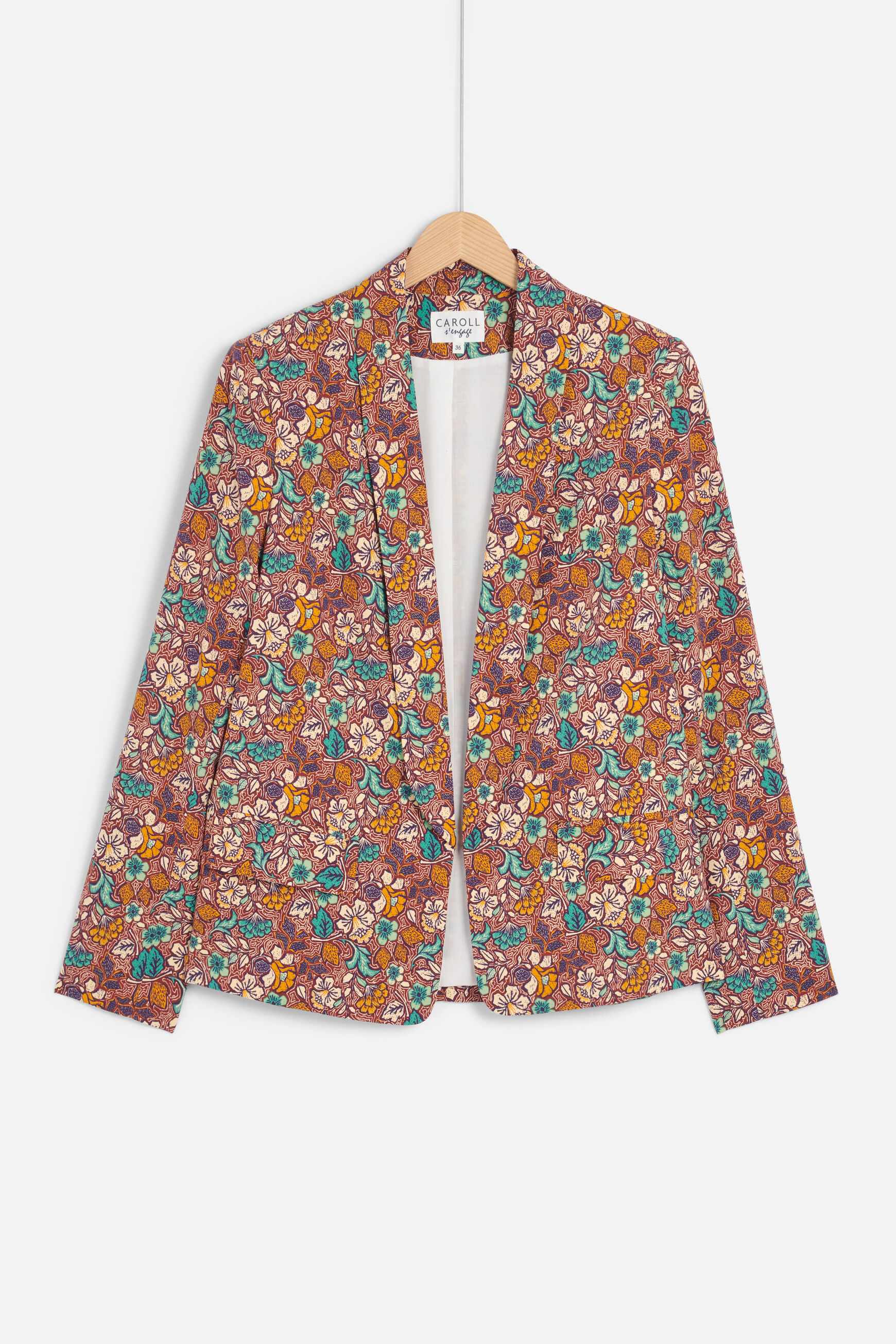 blazer lizzie marron fonce femme