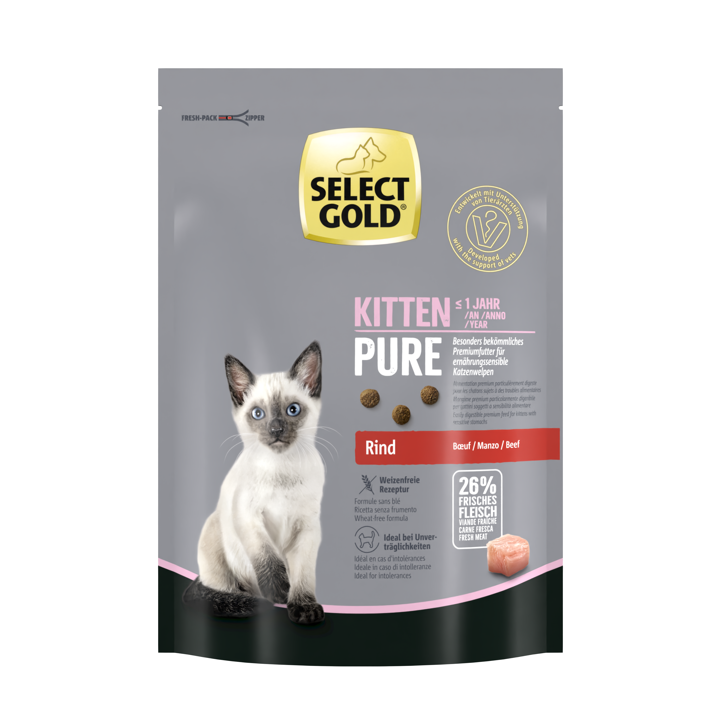 SELECT GOLD Trockenfutter SELECT GOLD Pure Kitten Rind 300 g