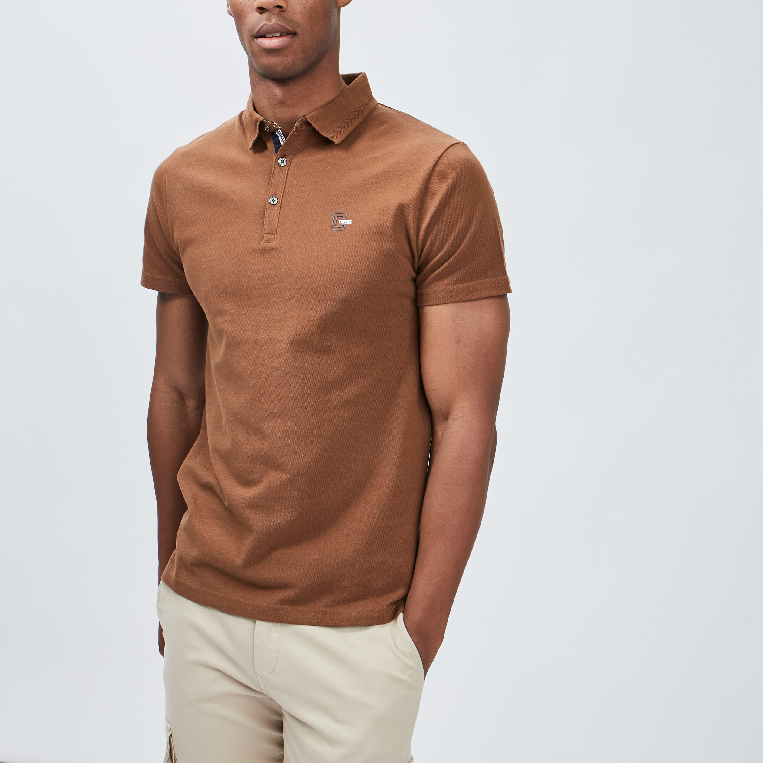 Polo manches courtes Creeks camel homme | La Halle