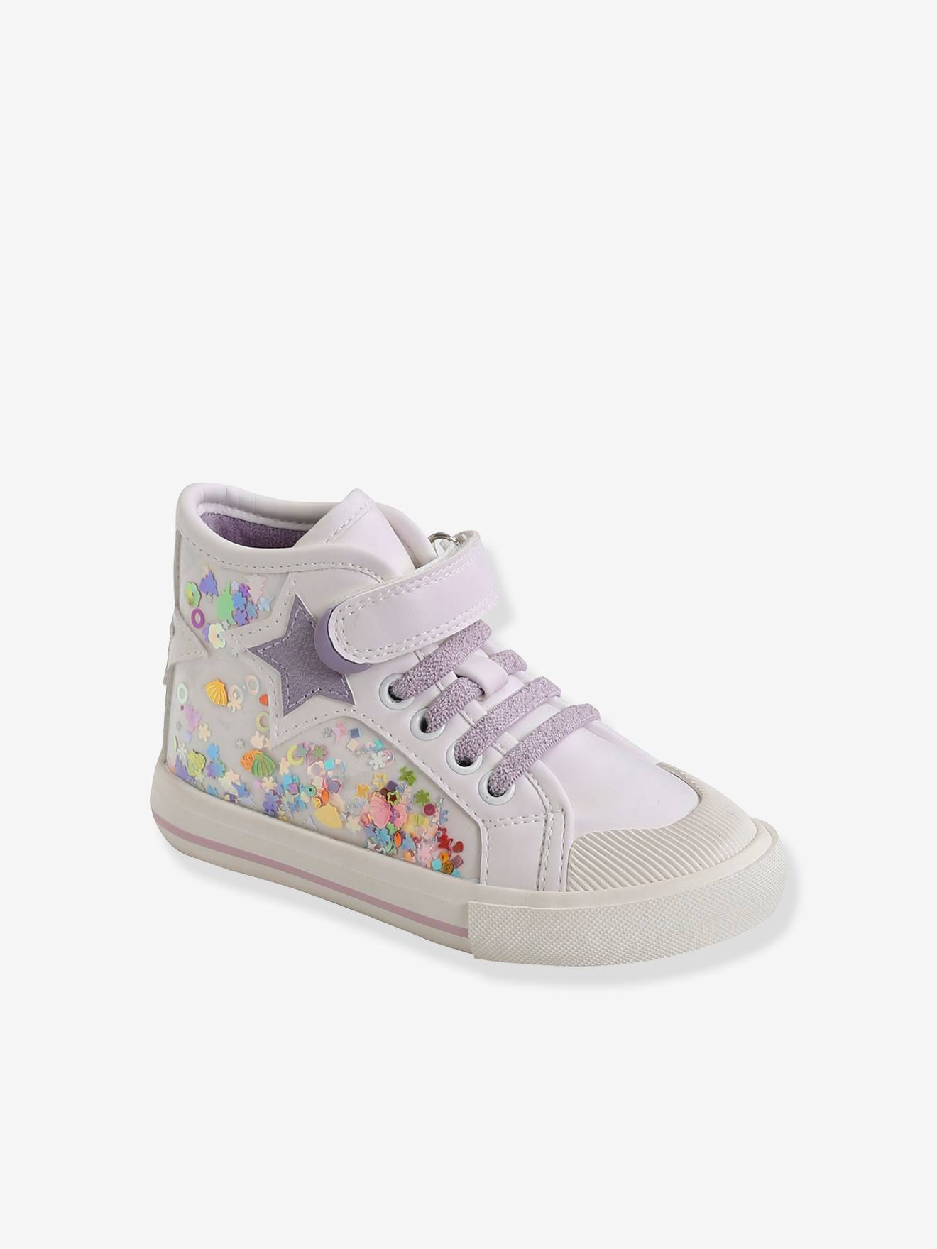 Baskets montantes fille coloris changeants collection maternelle lilas
