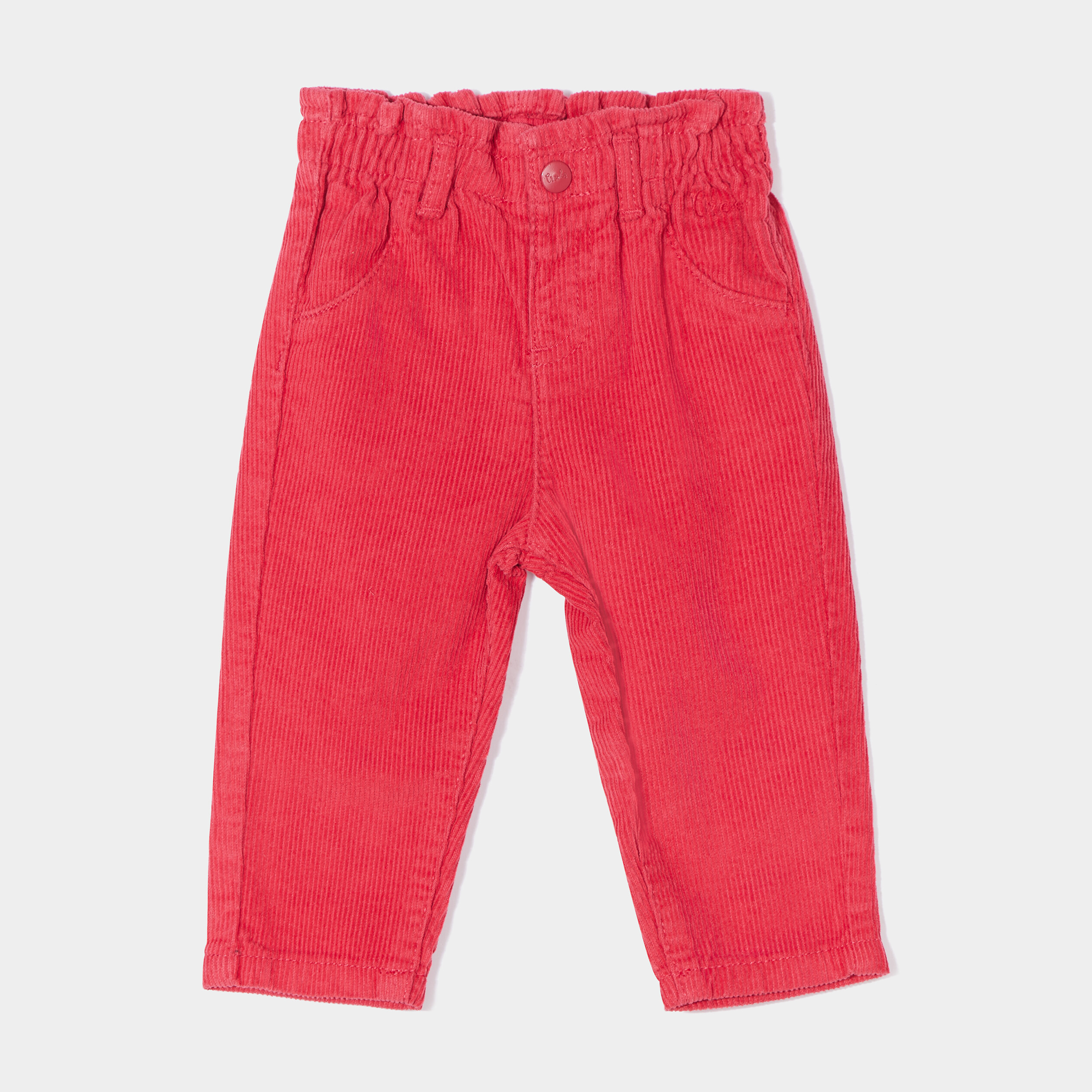 Pantalon slouchy velours côtelé Creeks rouge foncé bébé fille | La Halle