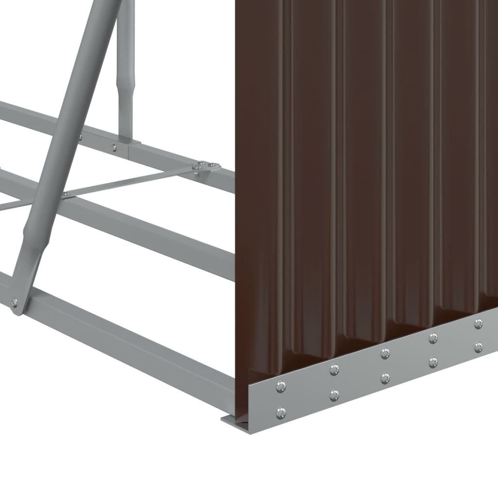 vidaXL Kaminholzregal Kaminholzunterstand Braun 234x45x100 cm Verzinkter Stahl, BxTxH:234x45x100 cm