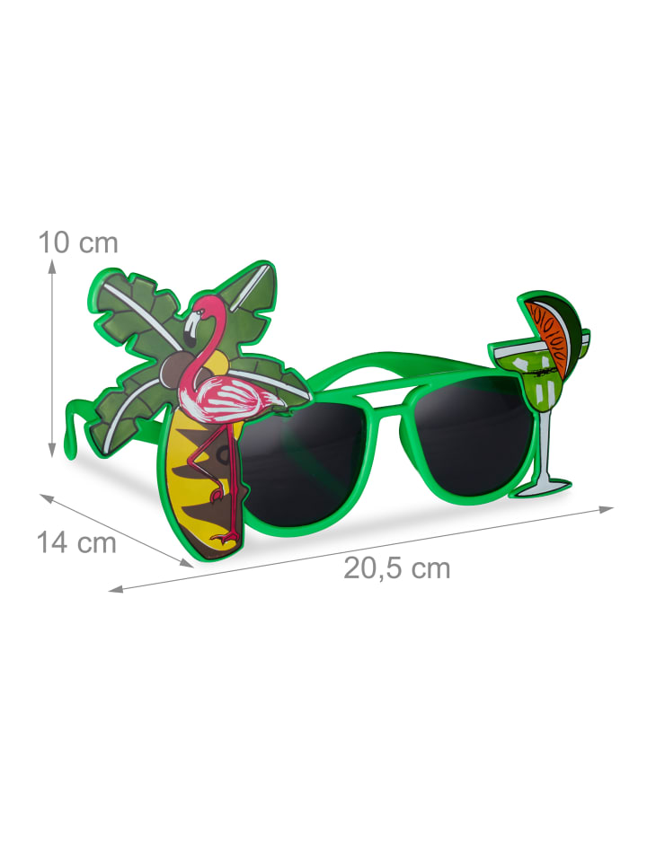 relaxdays 3x Partybrille in Grün günstig kaufen onesize