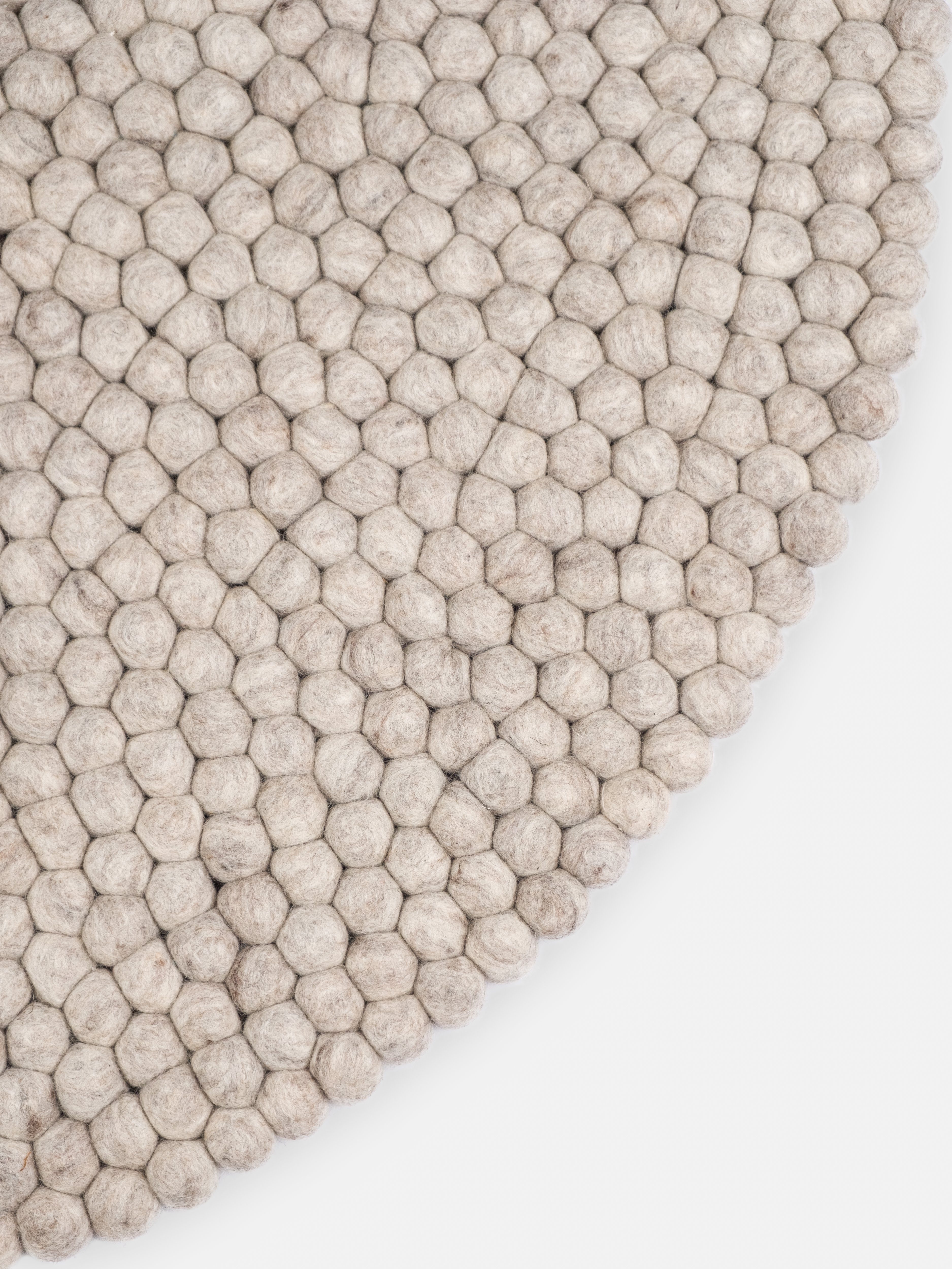 Wollteppich Béla Filzkugelteppich, myfelt, 100% reiner Schurwolle, beige-meliert, rund