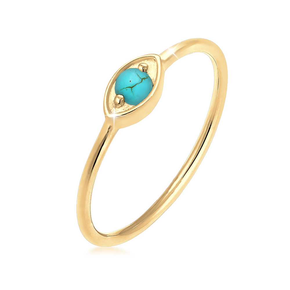 Elli Elli Bague Femmes Mauvais Œil Talisman avec Howlite en Argent Sterling 925 Plaqué Bague