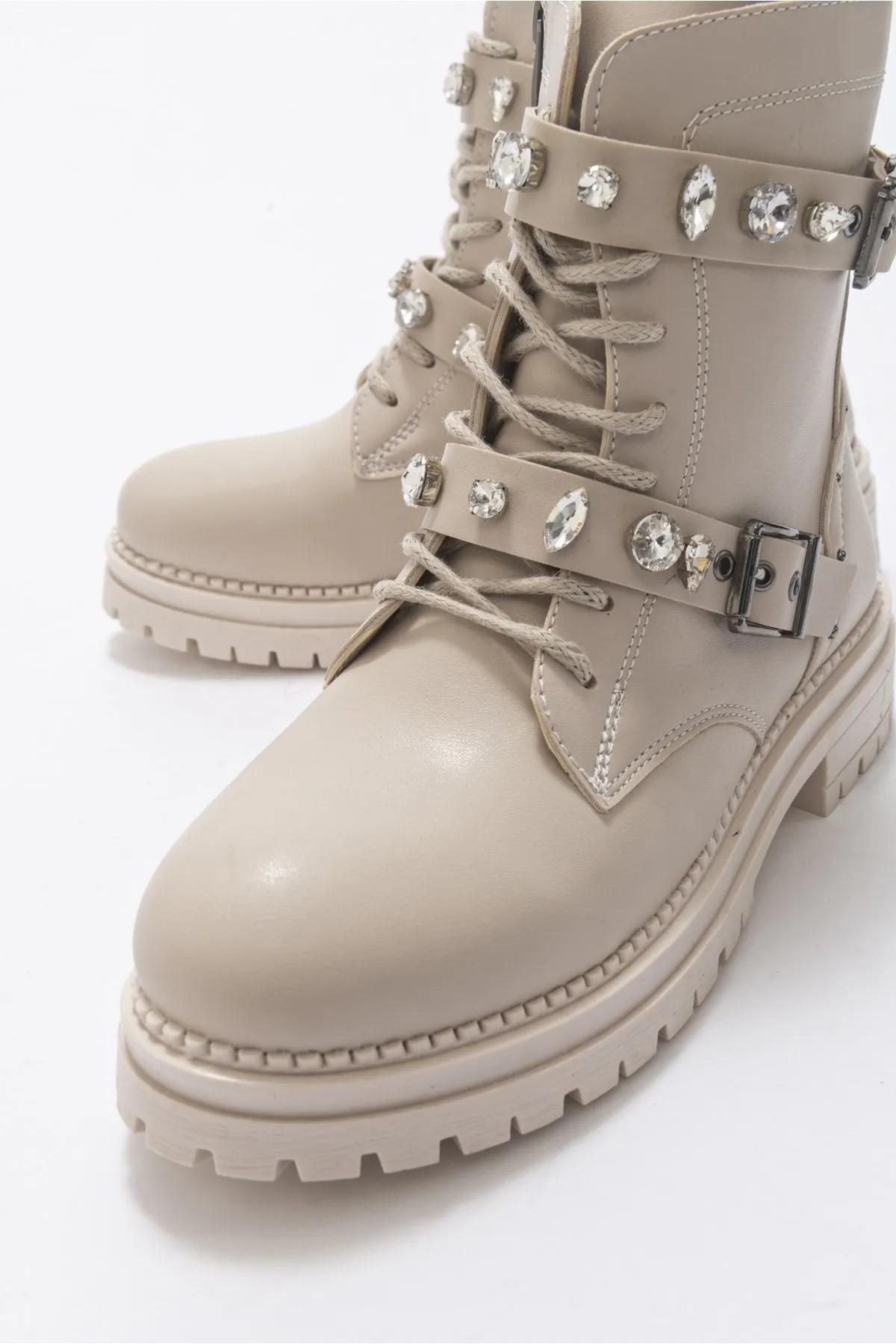 LuviShoes  Cell Beige Stone Damenstiefel