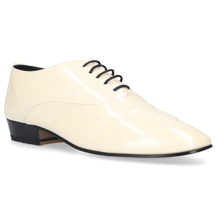 Saint Laurent - Schnürer LEON 30 Lackleder - weiß