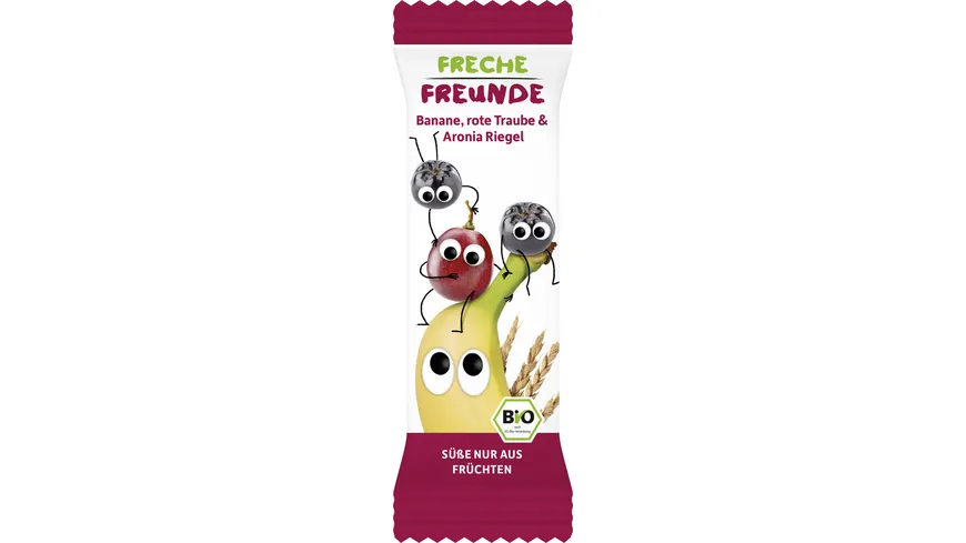 Freche Freunde Bio Getreideriegel Rote Traube, Aronia & Banane 4er-Pack 92 g