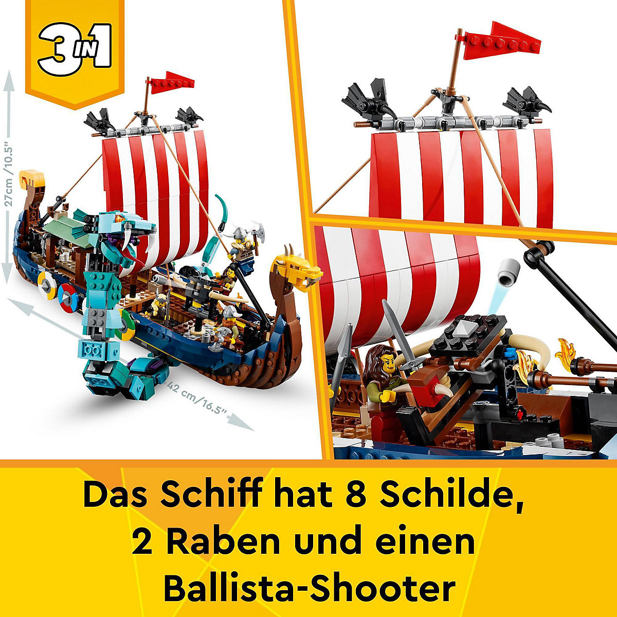 LEGO® Creator 31132 Wikingerschiff mit Midgardschlange