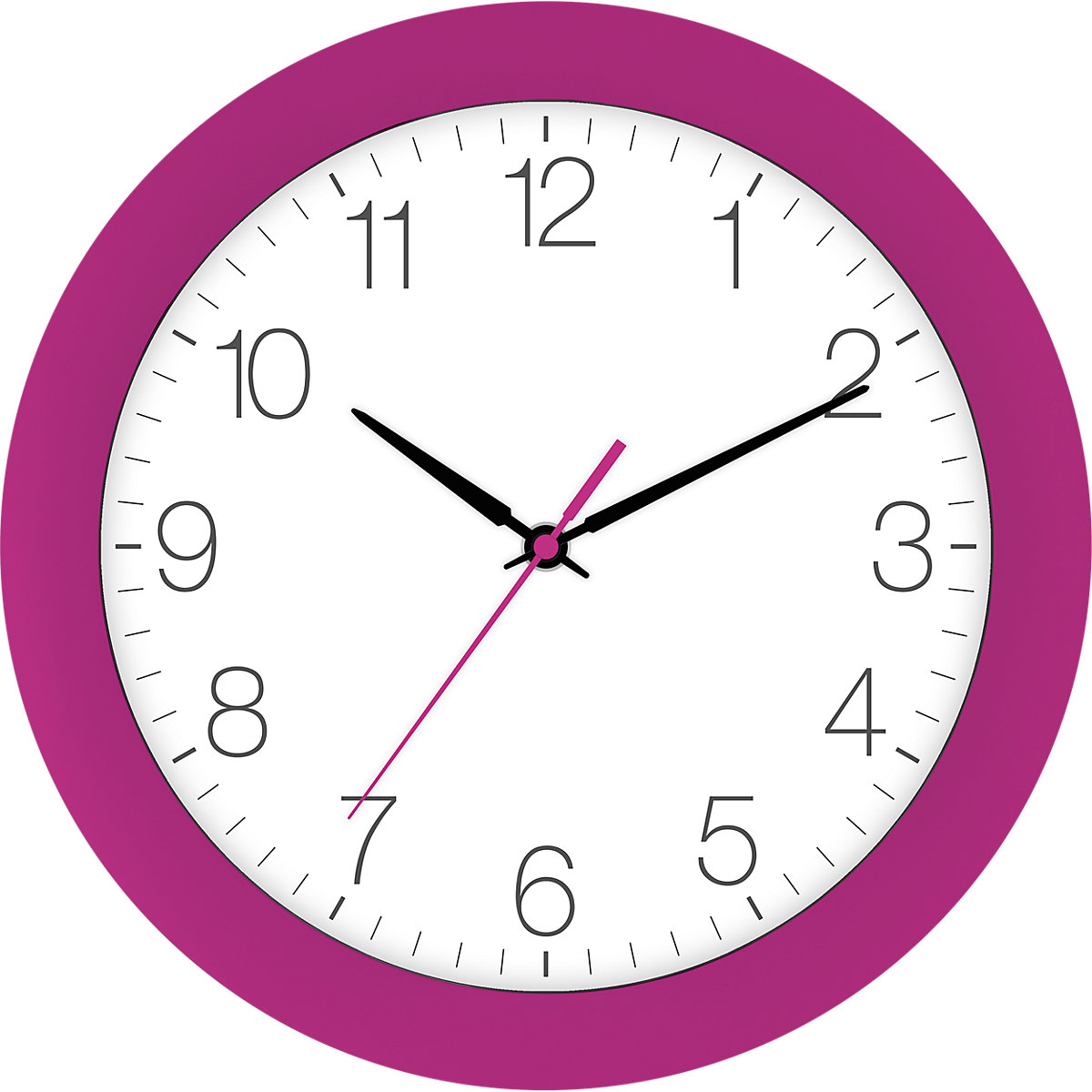 Eurotime Quarzwanduhr 30 cm Durchmesser, Trendfarbe Pink
