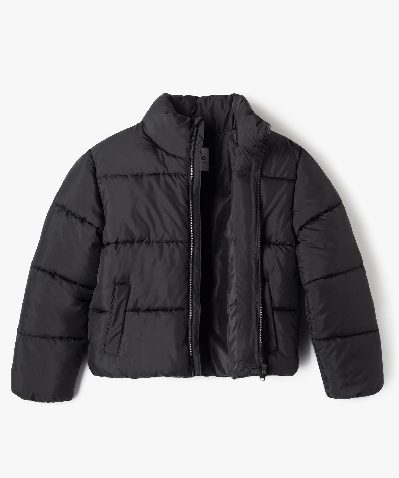 Blouson matelassé déperlant à col montant Garçon noir | GEMO