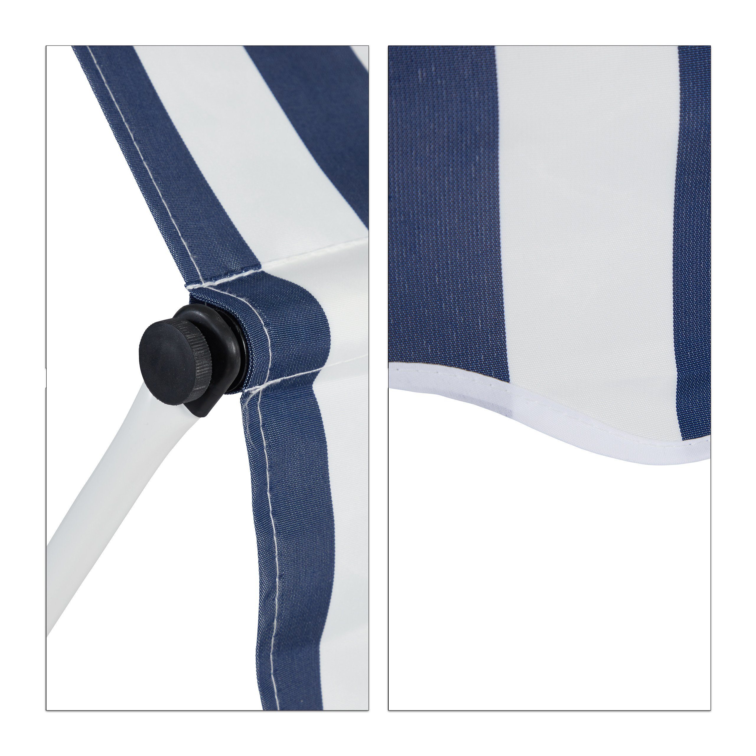 relaxdays Klemmmarkise Klemmmarkise blau weiß 250 x 120 cm