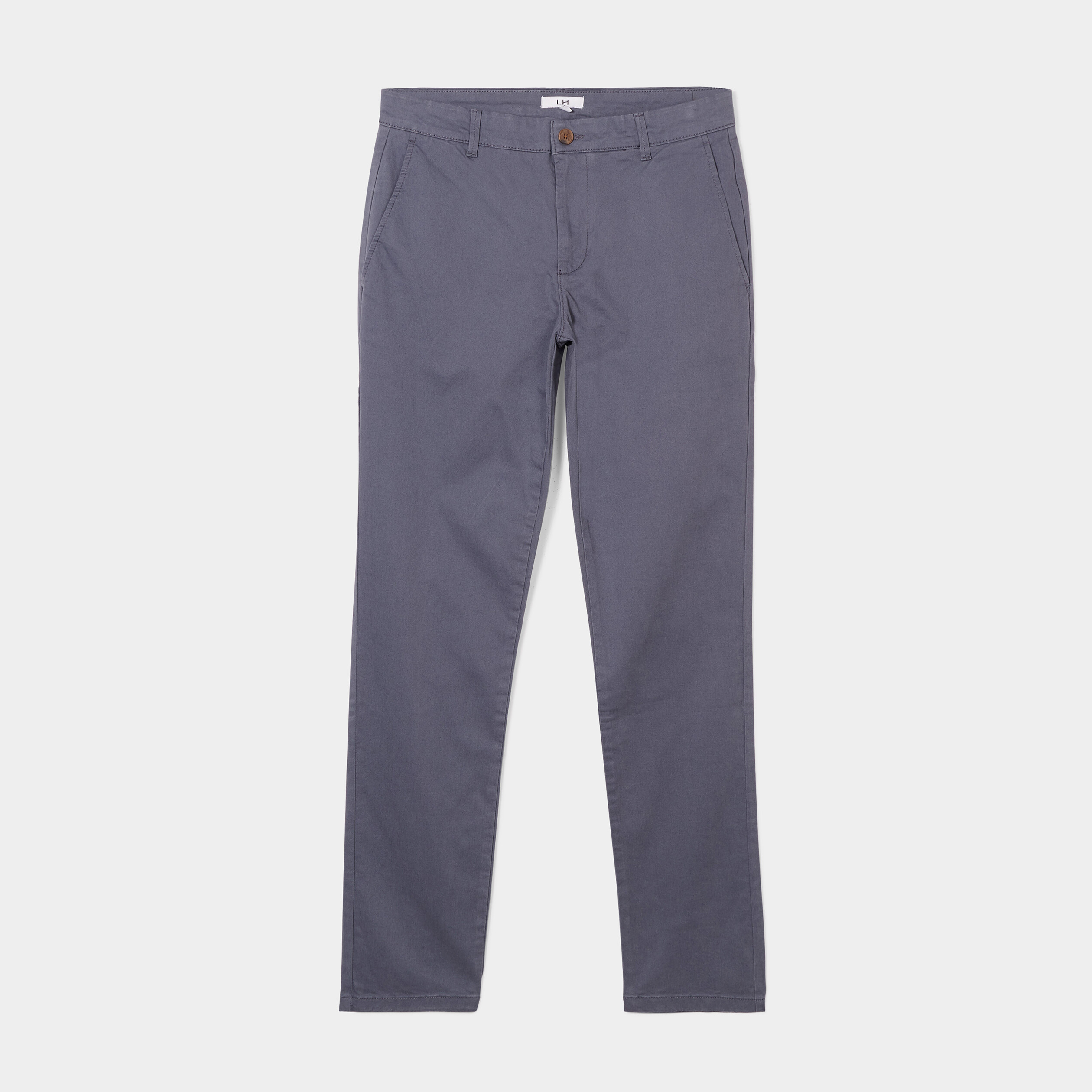 Pantalon chino slim coton bleu gris homme | La Halle