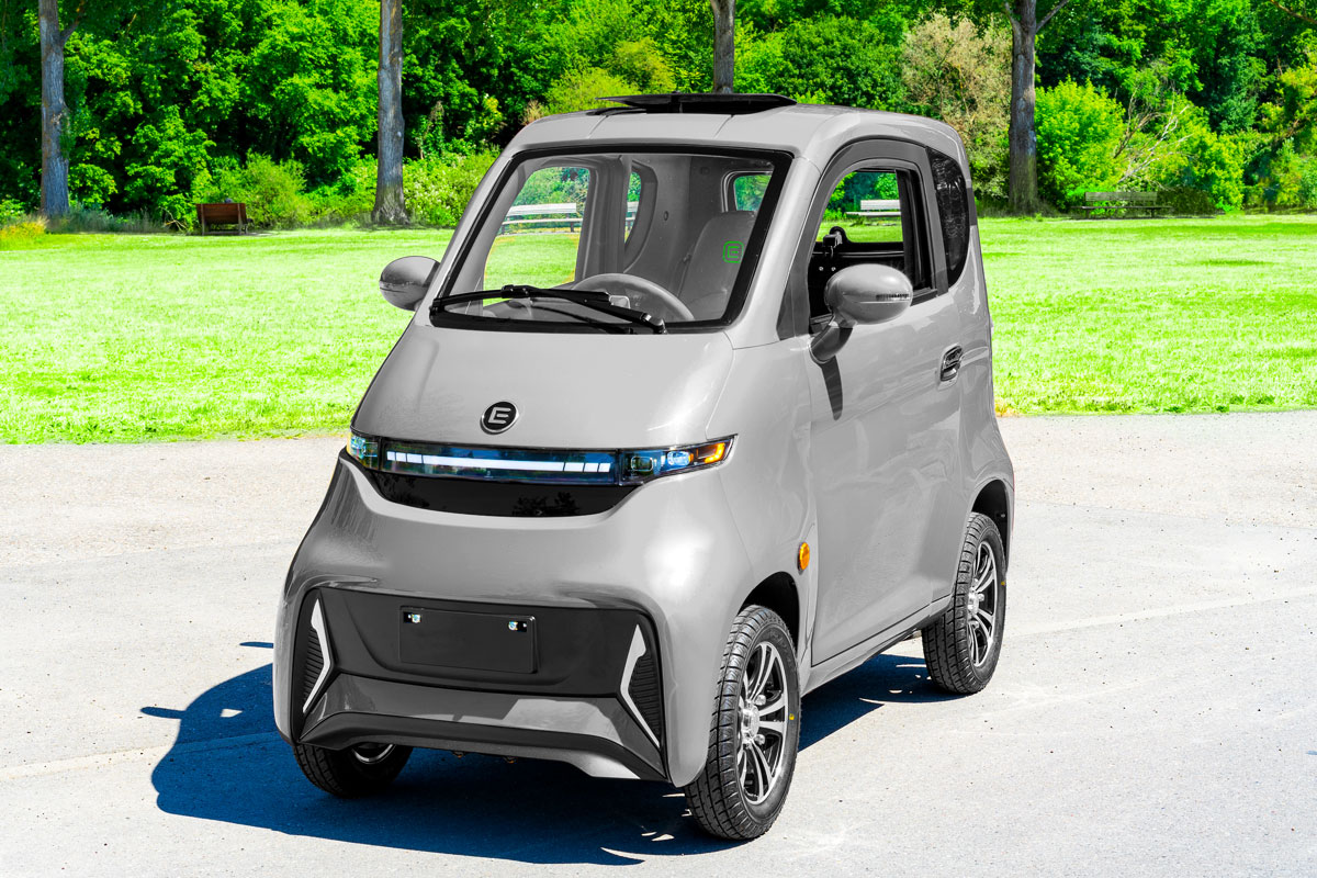 Econelo Elekrokabinenroller, Miniauto, E Mobil 2000 Watt Motor, 45 km/h NELO 4.3 Silber