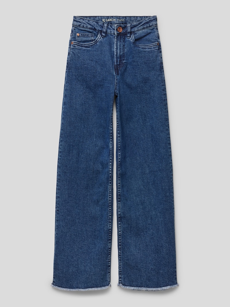 Wide Leg Jeans mit französischen Eingrifftaschen Modell 'ANEMAY' in jeans