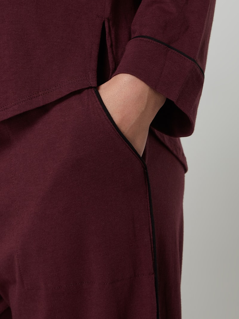Pyjama aus Baumwoll-Viskose-Mix in bordeaux rot