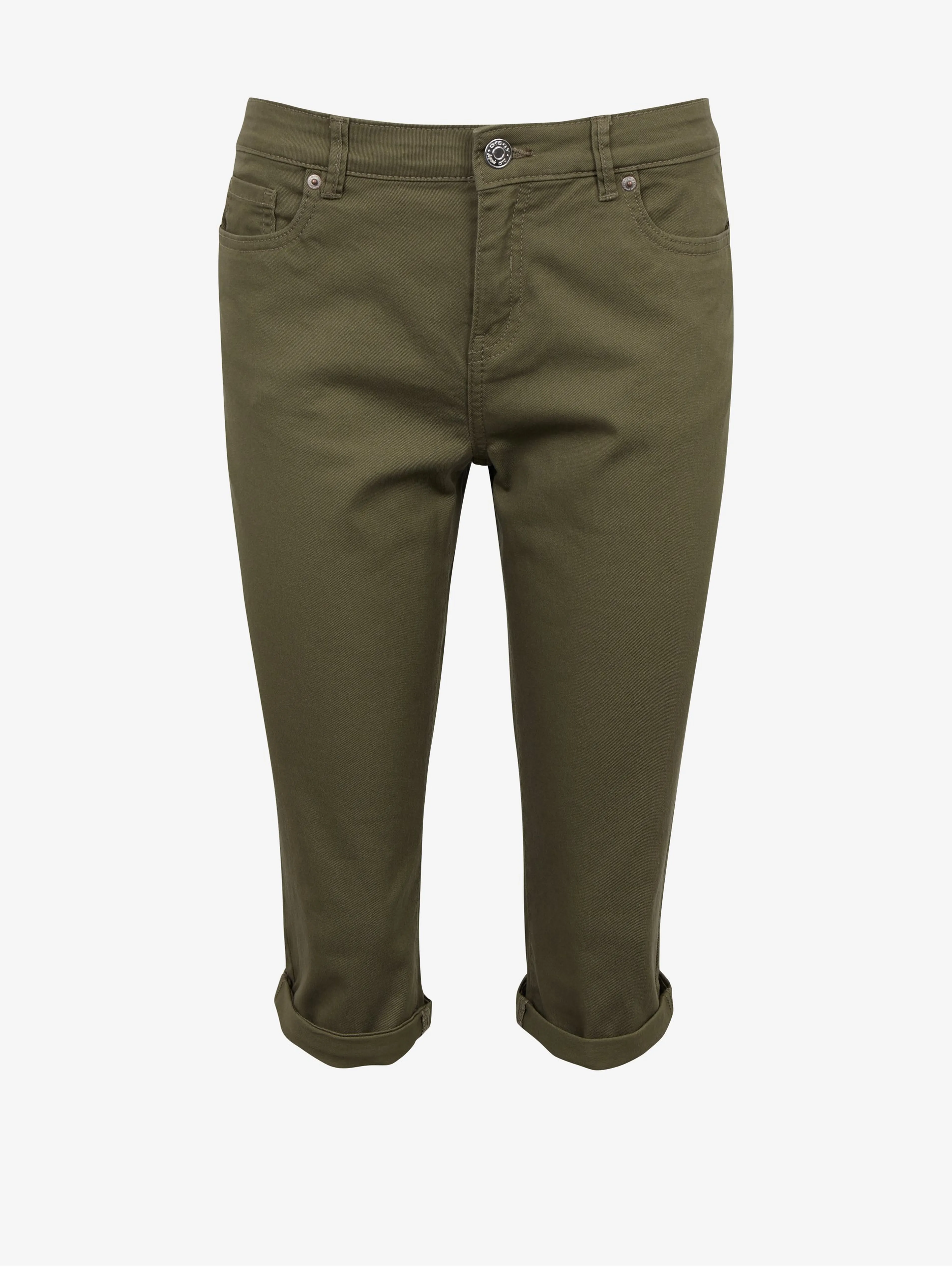 Khakifarbene Damen-Cropped-Jeans ORSAY