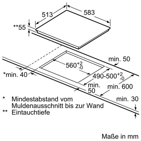 SIEMENS Induktions Herd-Set EQ521WA0V, mit Teleskopauszug nachrüstbar, PowerBoost