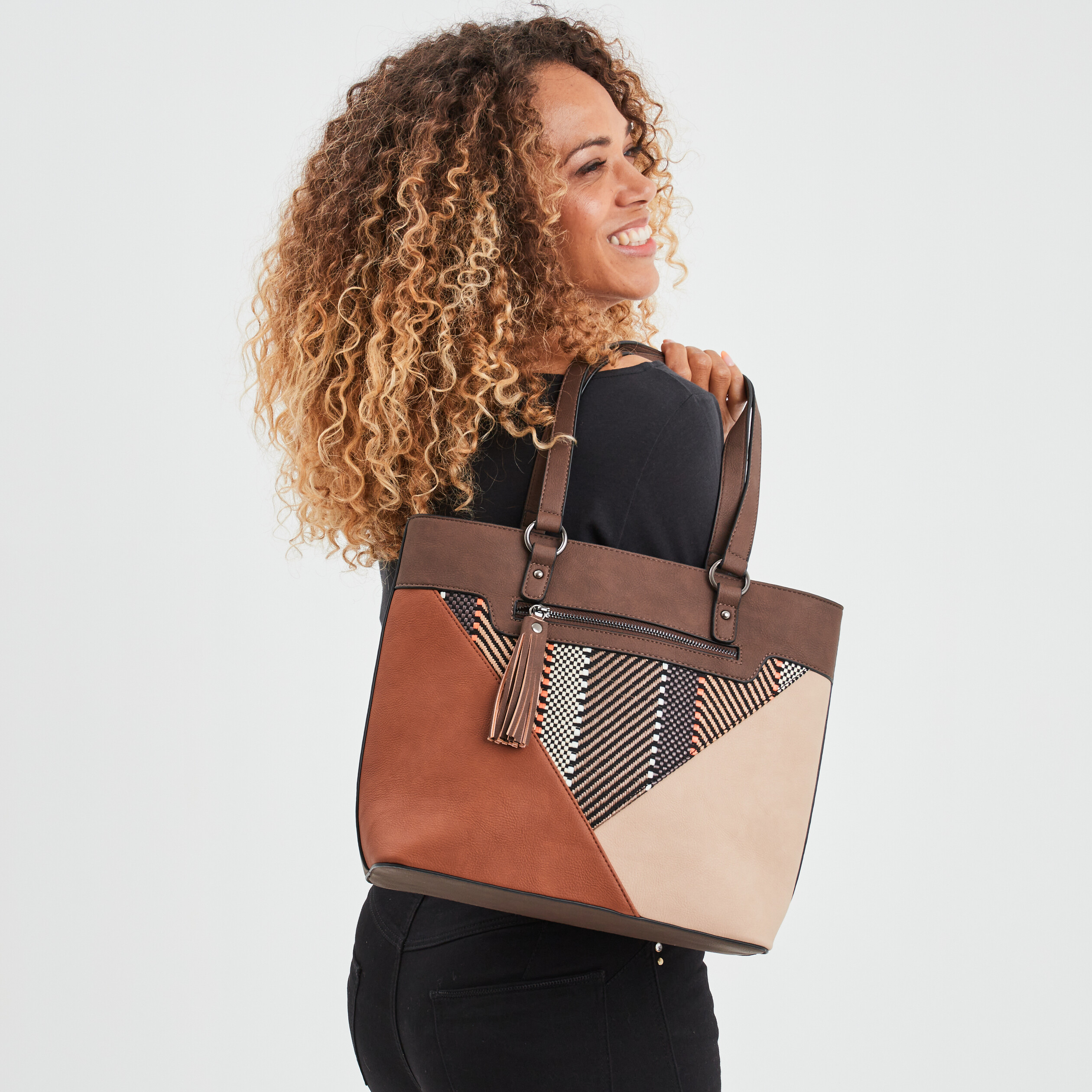 Sac porté-épaule rectangulaire multicolore femme | La Halle