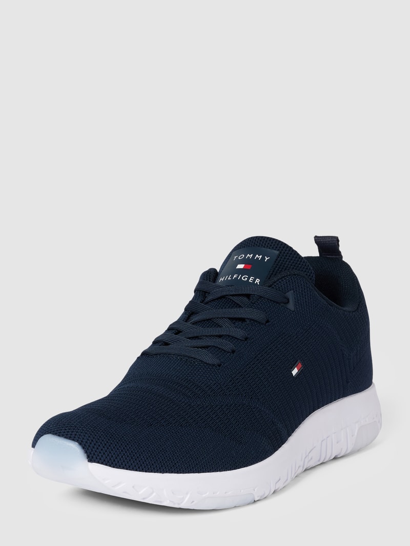 Sneaker mit Label-Detail Modell 'Corporate' in marineblau