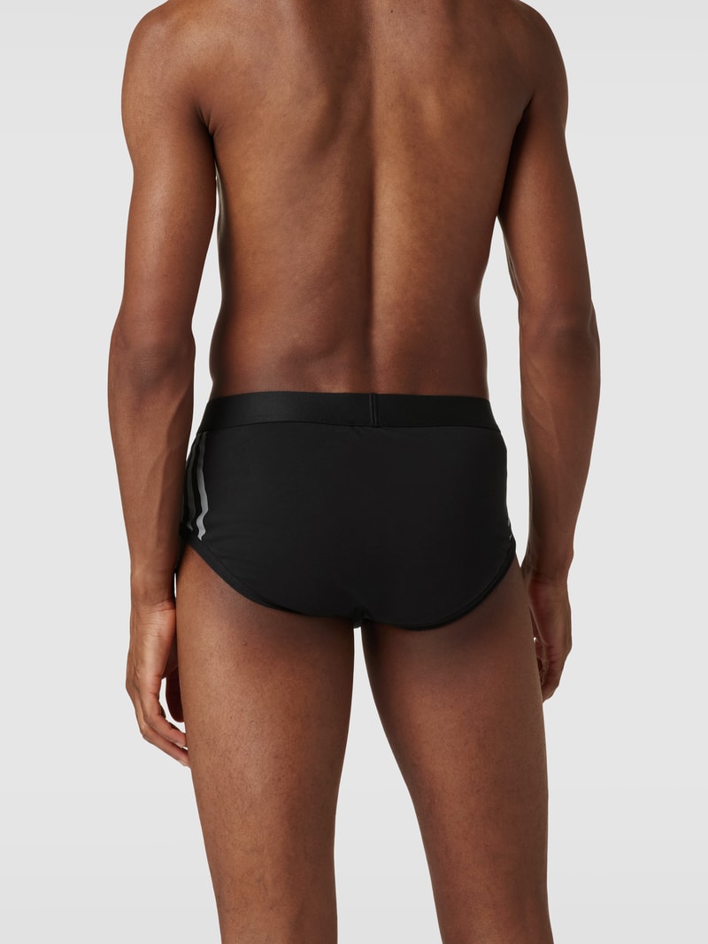 Slip mit kontrastiven Label-Streifen im 3er-Pack in schwarz