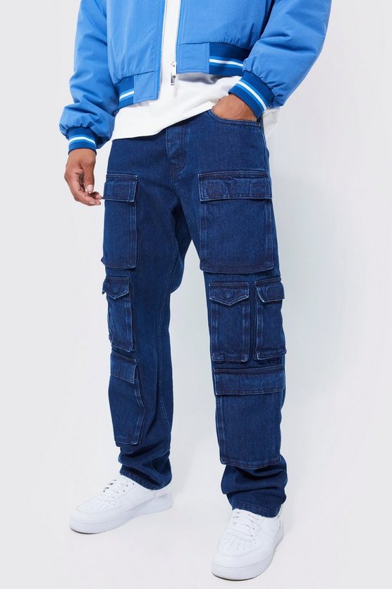 Lockere Cargo-Jeans mit Taschen