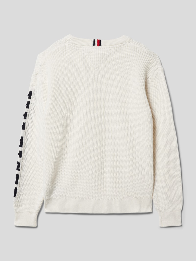 Strickpullover mit Label-Details Modell 'MONOTYPE' in offwhite