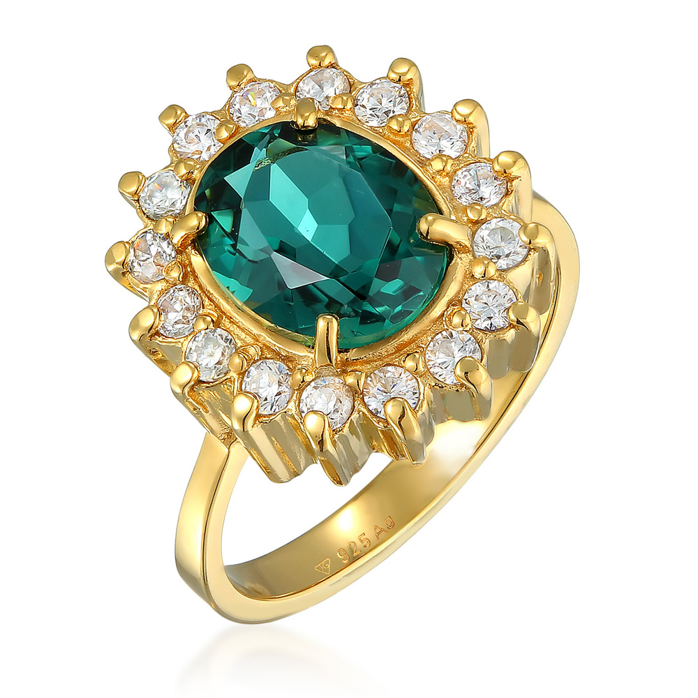 Elli PREMIUM Elli PREMIUM Bague Femmes Cocktail Elegant Royal avec quartz et cristaux de zirco Bague