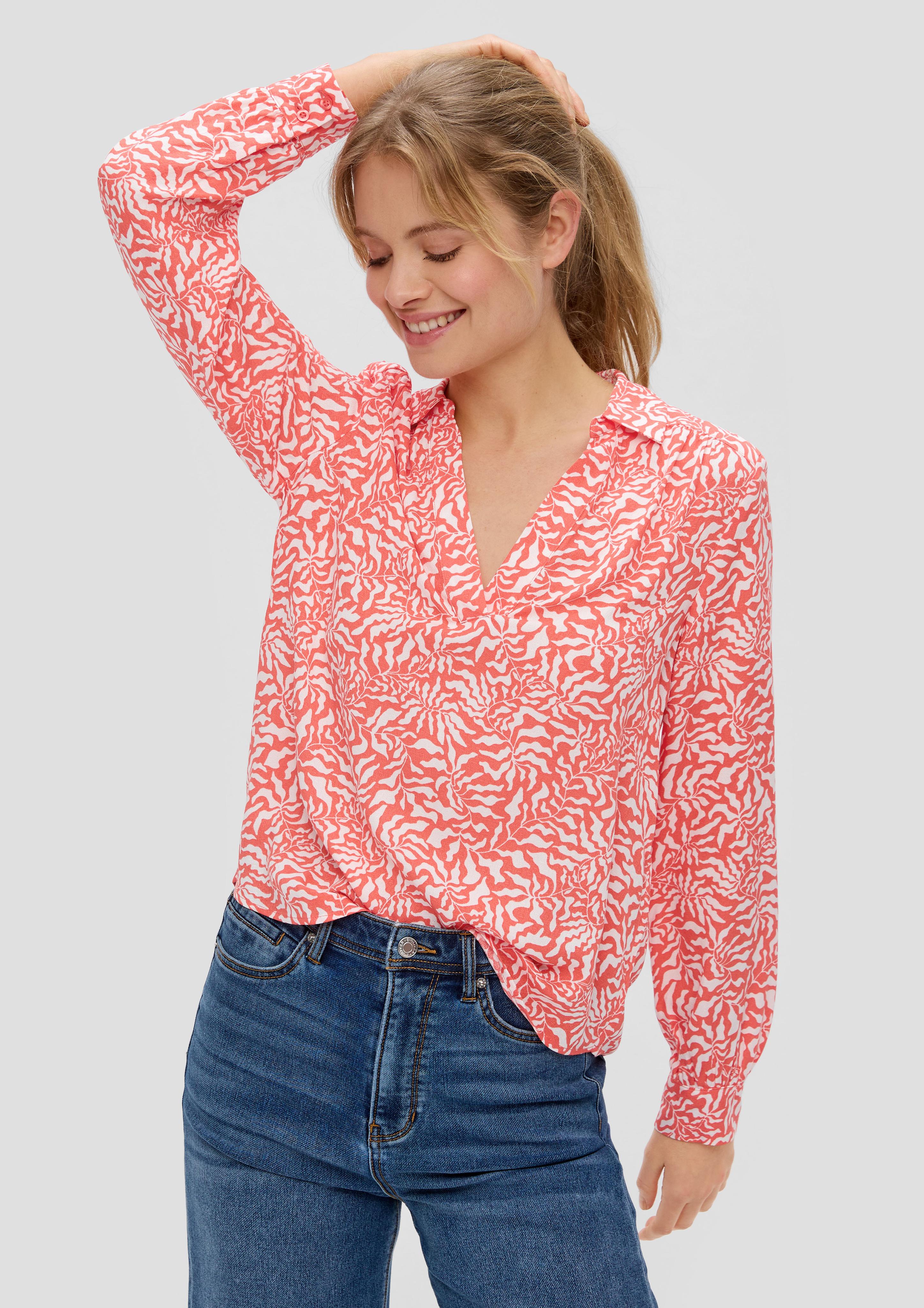 Viskosebluse mit V-Ausschnitt  2145123-25B1