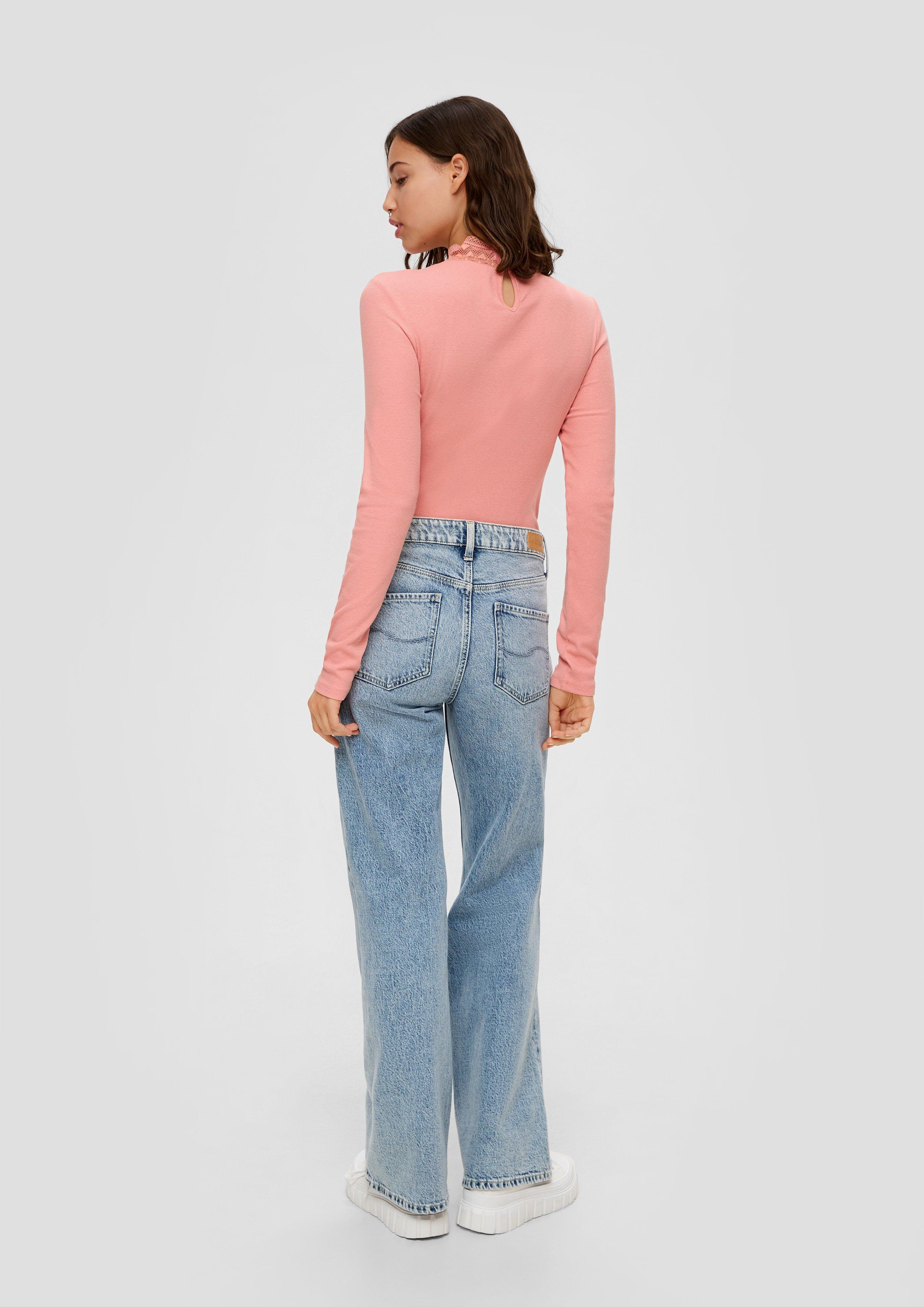 Langarmshirt mit Spitzen-Detail  2141121-2108