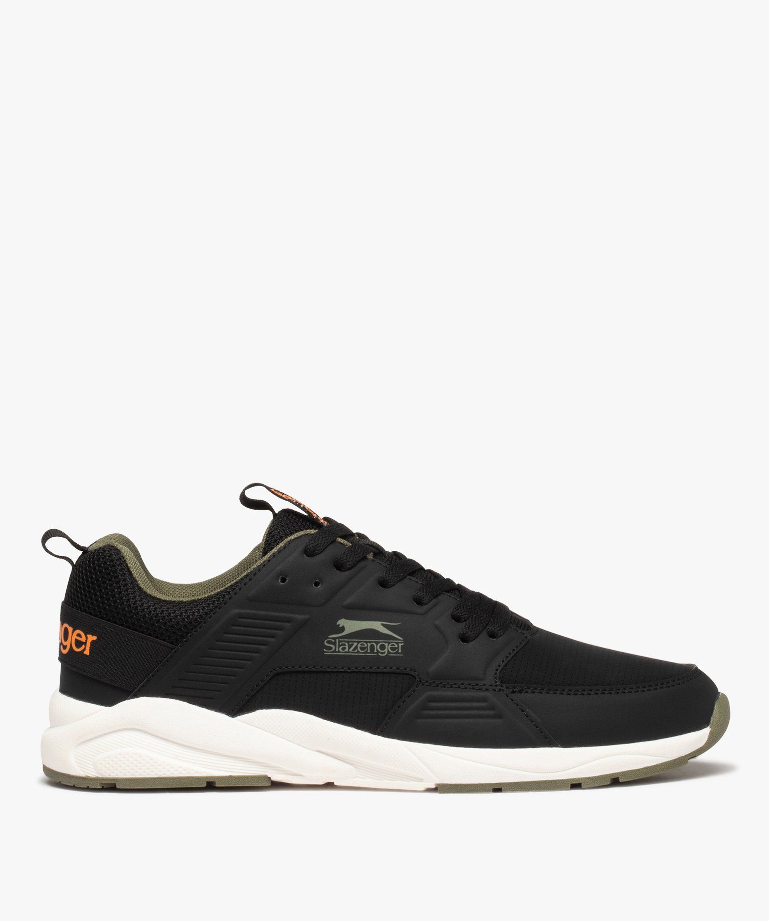 Baskets homme unies à lacets style running - Slazenger kaki | GEMO