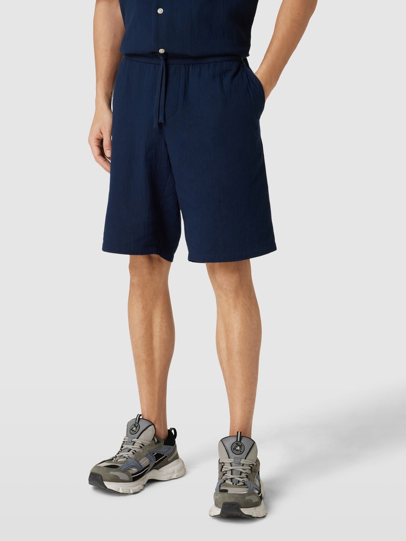 Sweatshorts mit Strukturmuster in marineblau