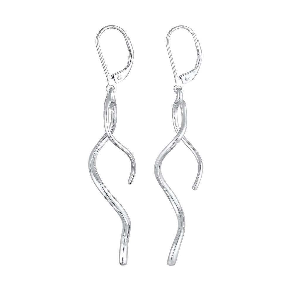 Elli Elli Boucles d'Oreilles Femmes Pendentif d'oreilles Spirale Vague Torsadée en arg Boucles d'oreilles