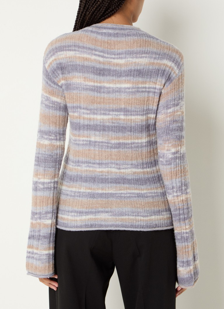 OLAF Chunky knit top in alpaca wool blend with stripe print
