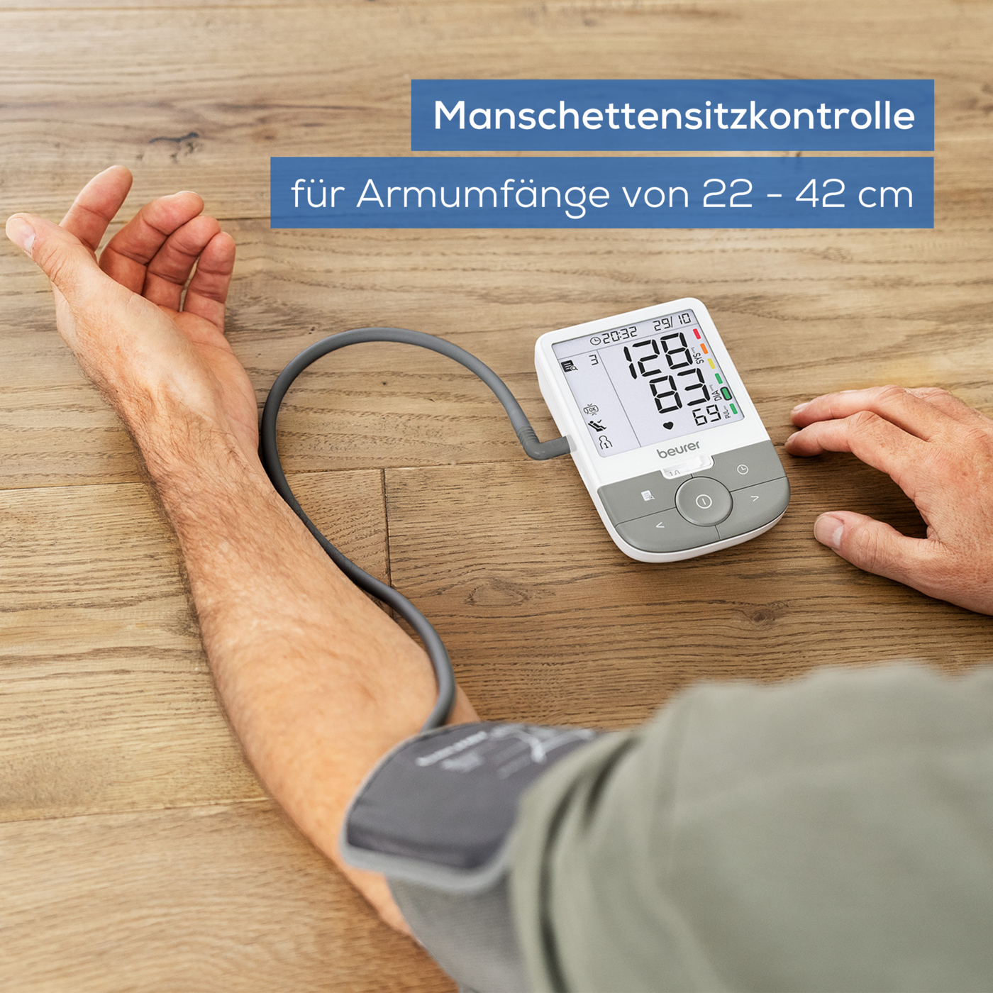 Beurer Oberarm-Blutdruckmessgerät BM 53-Vollautomatische Blutdruck- und Pulsmessung mit erweiterter Arrhythmieerkennung