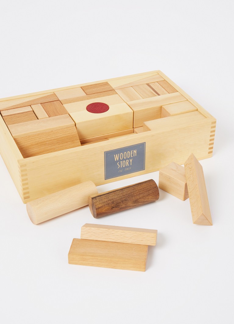 Set de construcție din lemn Wooden Story cu 63 de piese