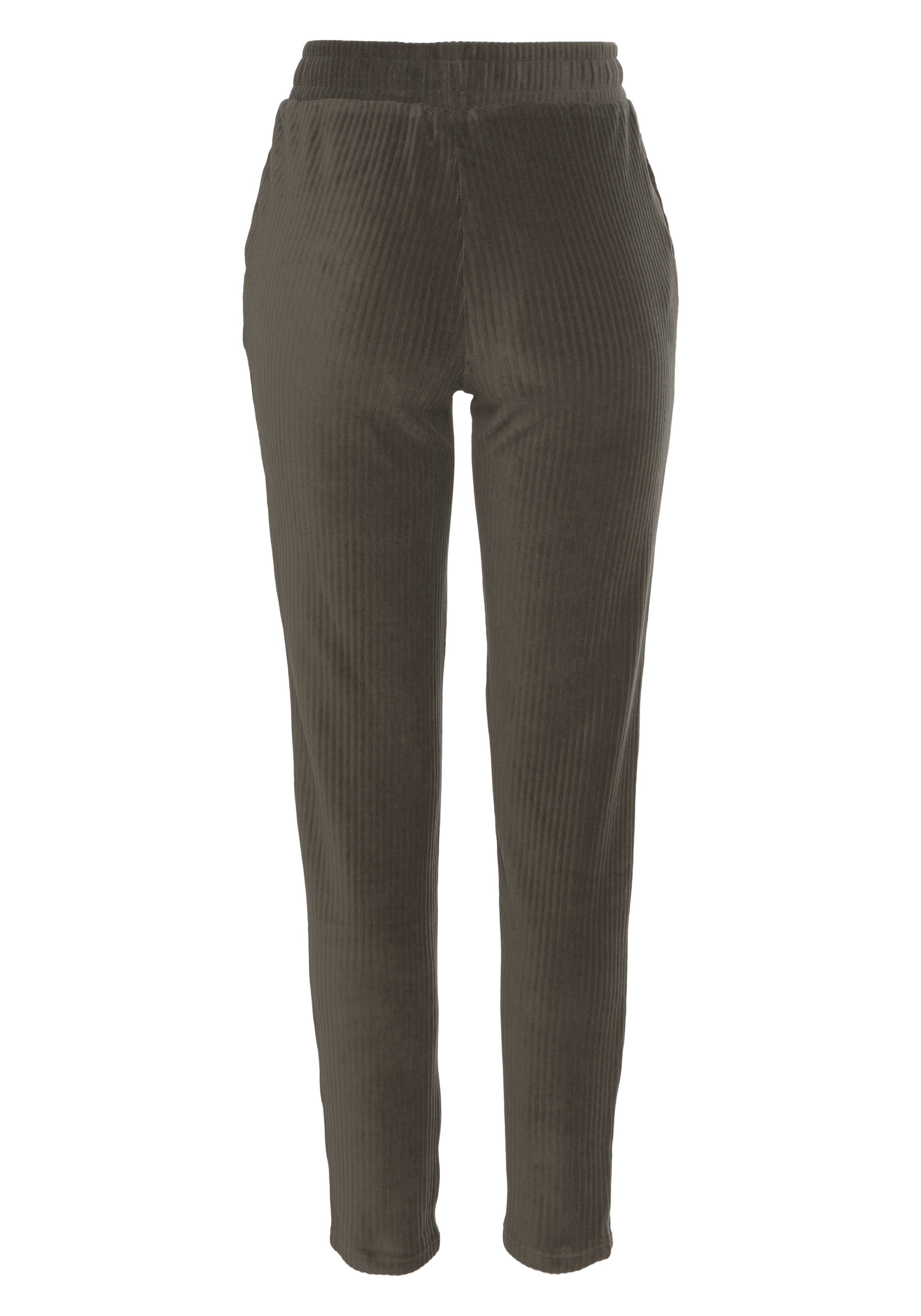 Vivance Cordschlupfhose -Loungehose mit bequemen Bündchen und breite Cord Struktur