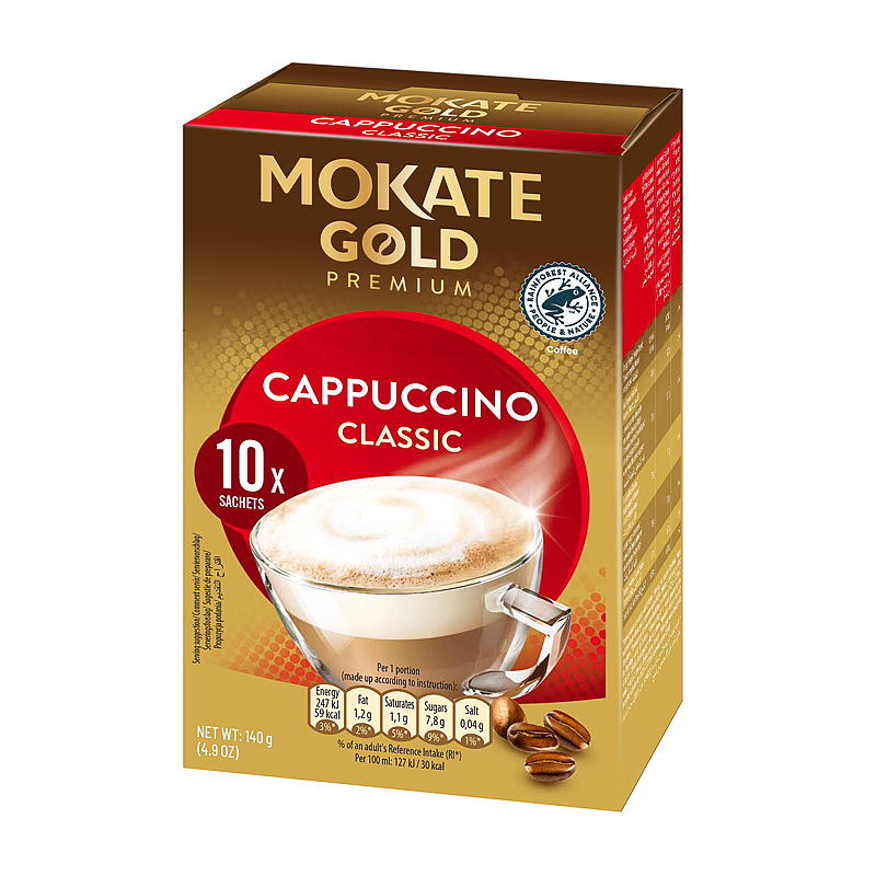 Mokate Kaffe 10 stk Premium Gold cappuccino Mokate