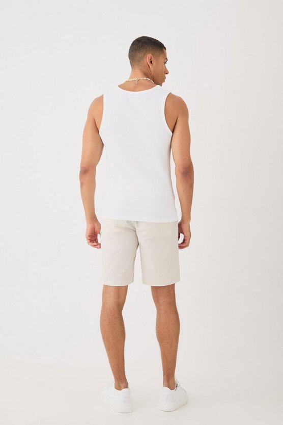 Besticktes Man Tanktop in Waffeloptik