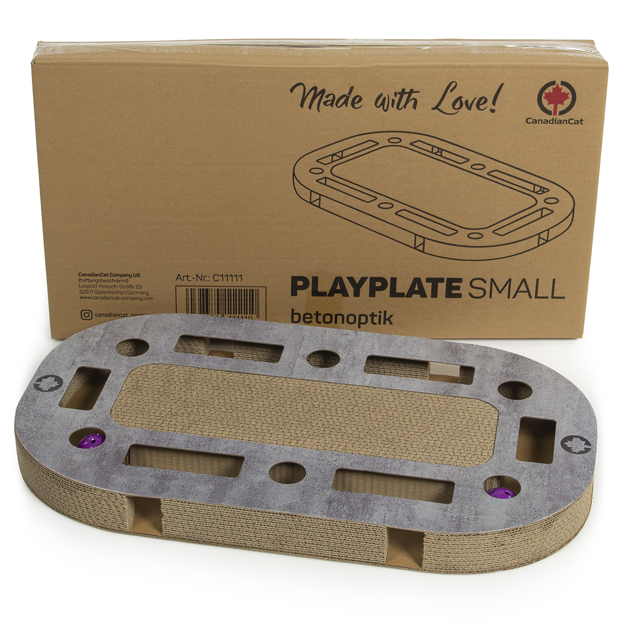 Canadian Cat Intelligenzspielzeug Canadian Cat Company Katzenspielplatz PlayPlate L hellgrau