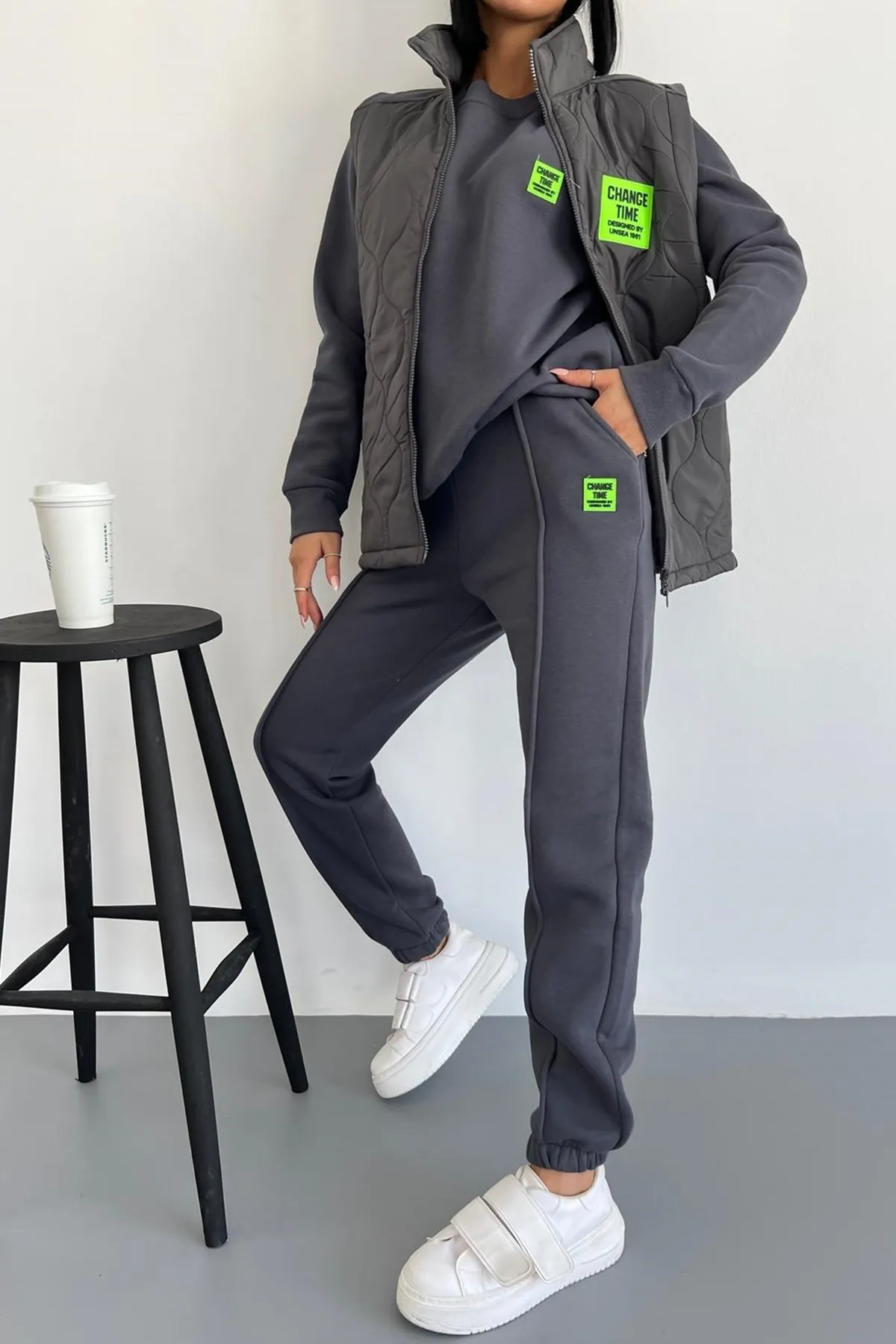vuvutasarım  Trainingsanzug - Grau - Regular Fit