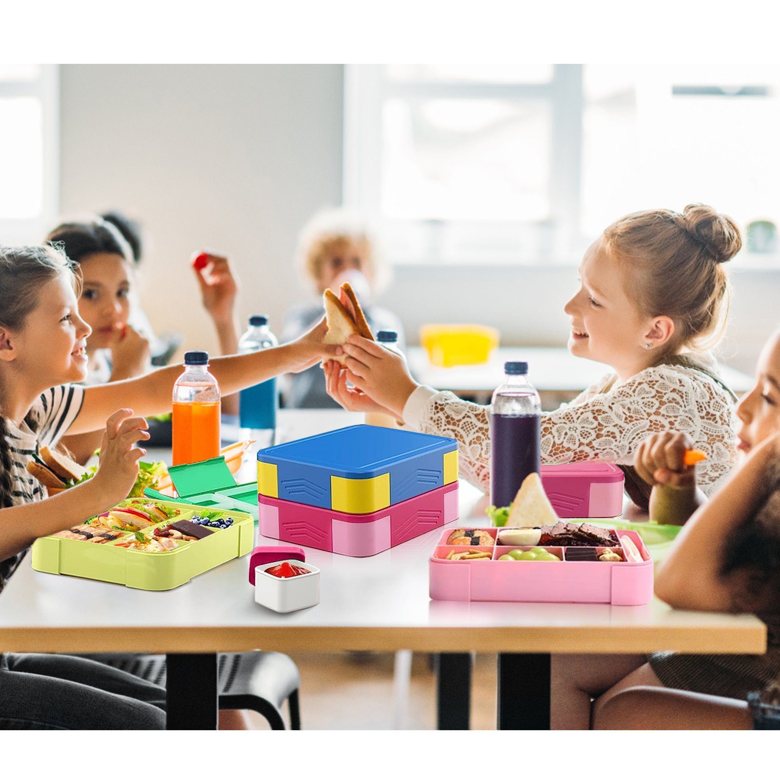 MDHAND Lunchbox Rechteckige Bento-Box, Kunststoffe, (1-tlg), Mit Multibesteck