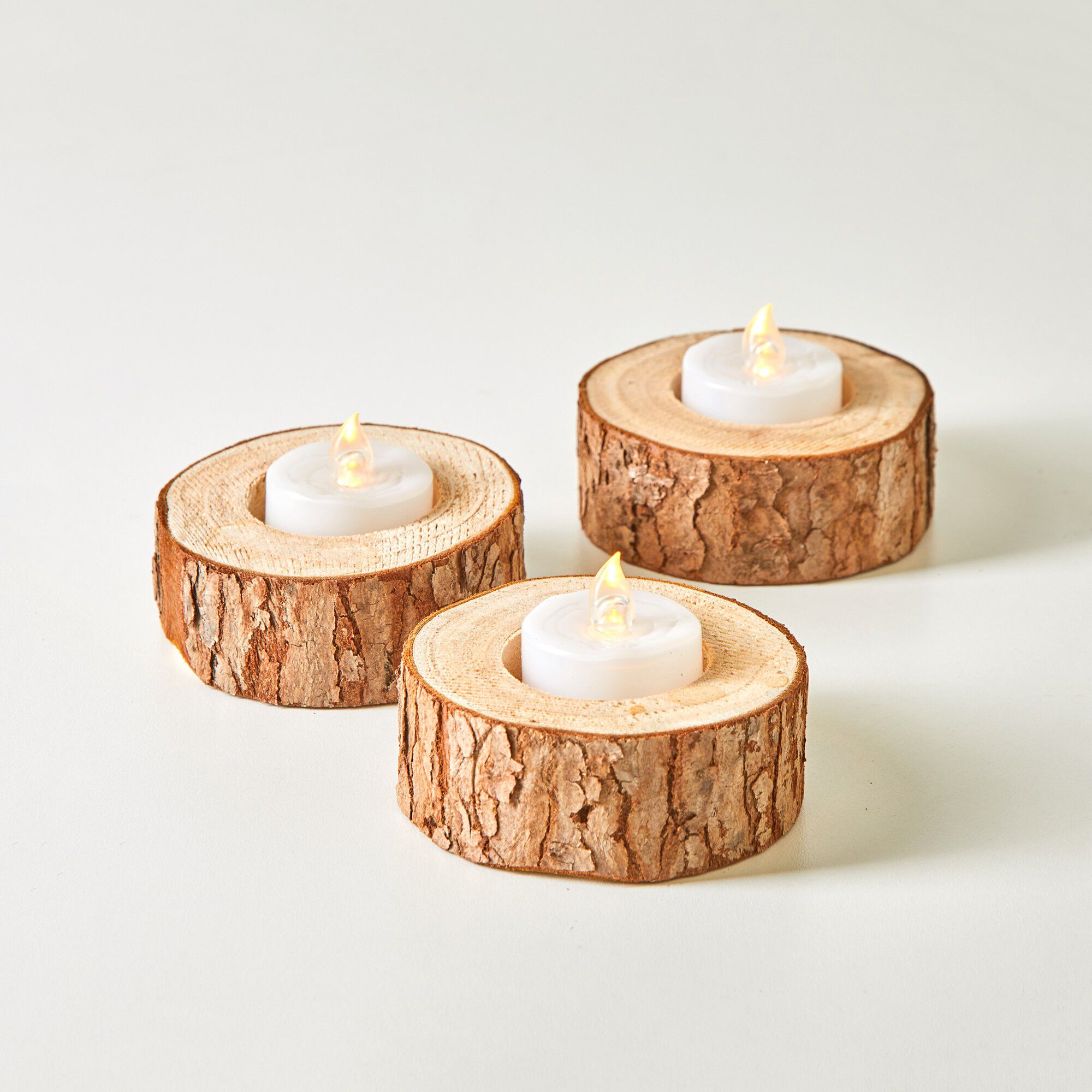 Bougeoir forme rondin de bois