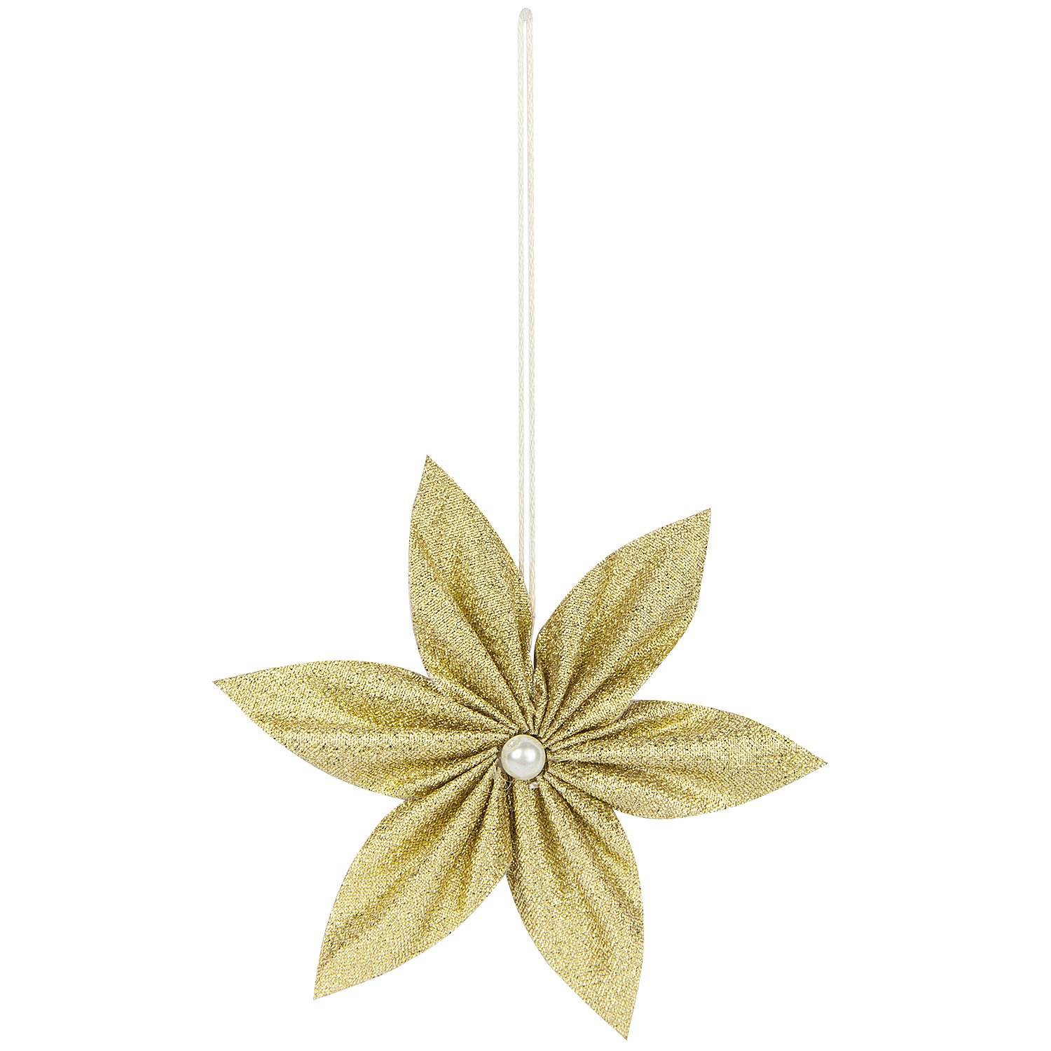 Stoffband Ziehstern, gold, 5 cm, 2,5 m