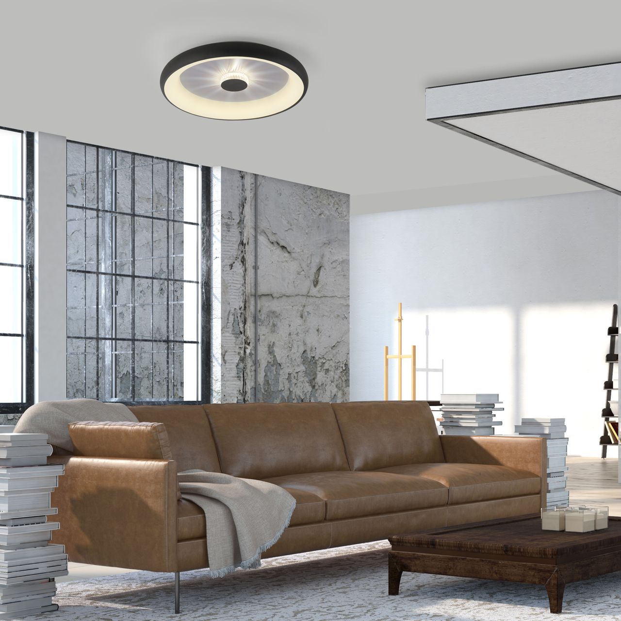 JUST LIGHT LED Deckenleuchte VERTIGO, CCT, dimmbar, Fernbedienung, Ø61,5 cm, Kristall-Effekt